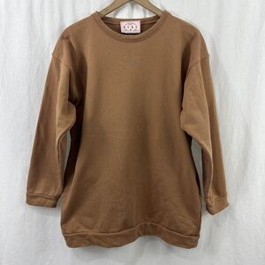 Buru Brown Heavyweight Sweatshirt Pullover Womens Size XS/S Lounge Pockets USA